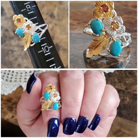 Genuine Sleeping Beauty Turquoise Ring Size 9 - Picture 8 of 8